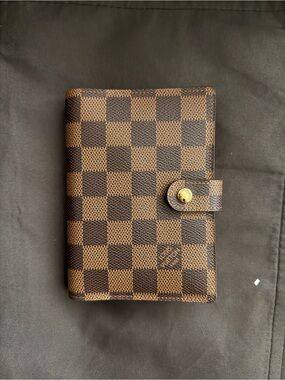Louis Vuitton Damier Ebene PM agenda with COA